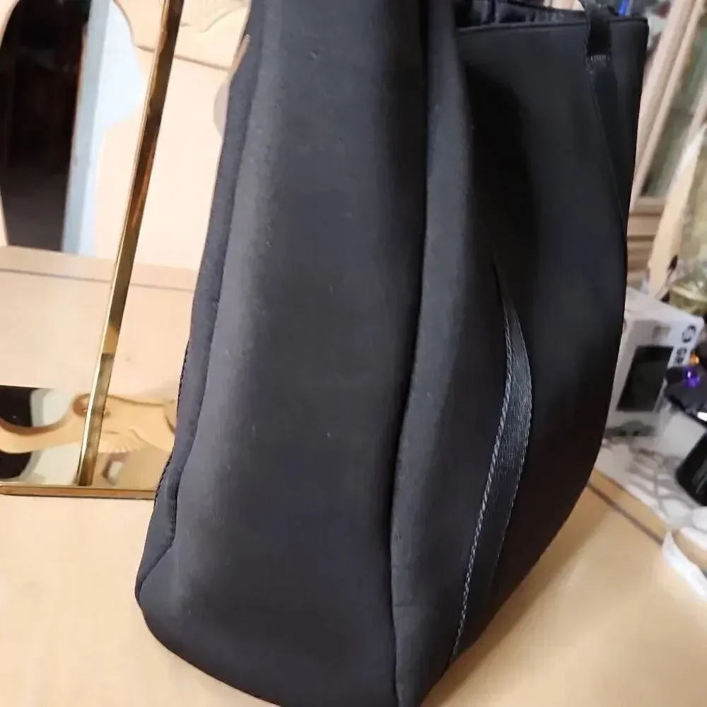 Victoria's Secret black and gold insulated neoprene tote